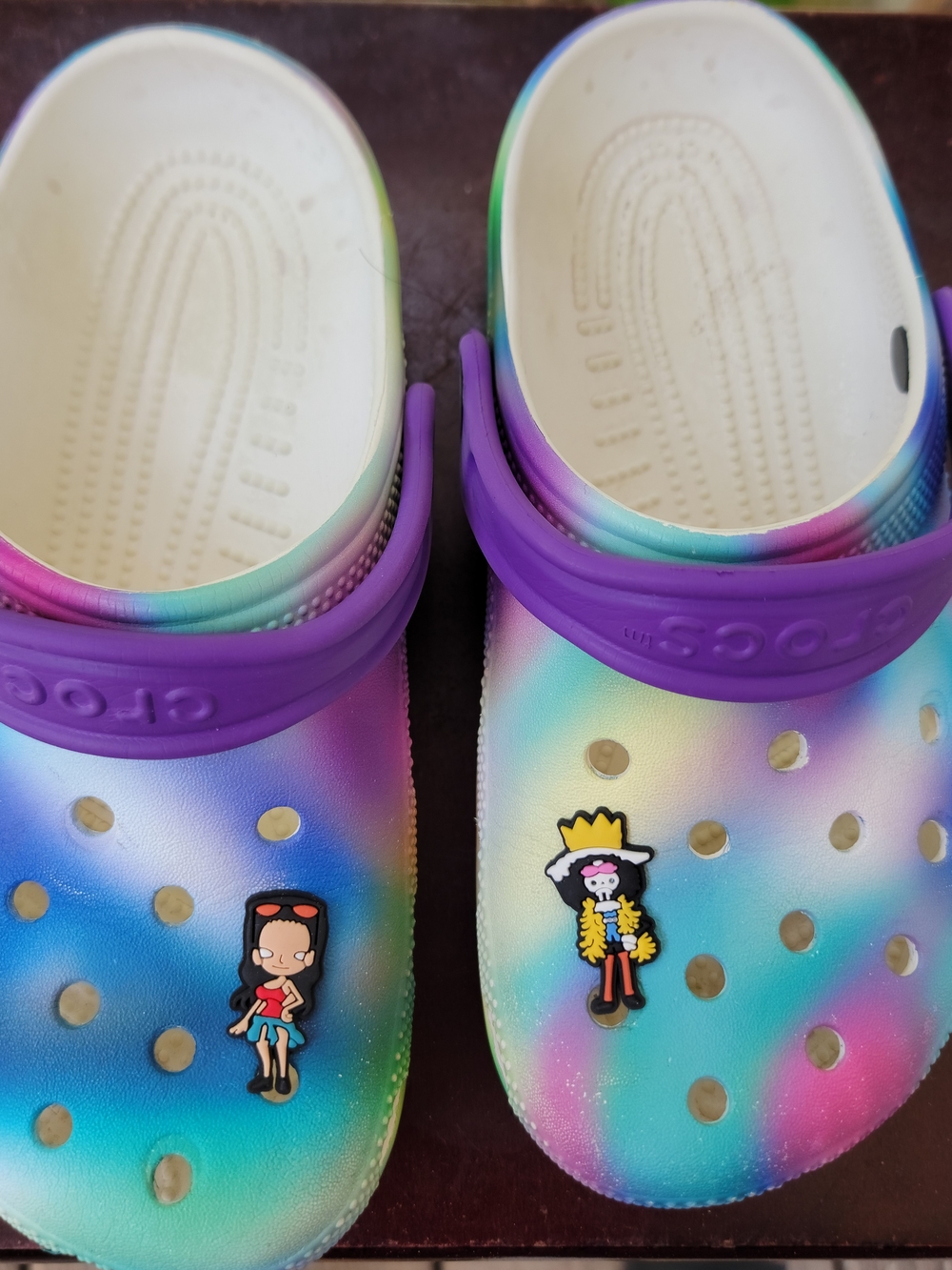 CROCS Kids Tie-Dye Pastel Clog with Purple Strap